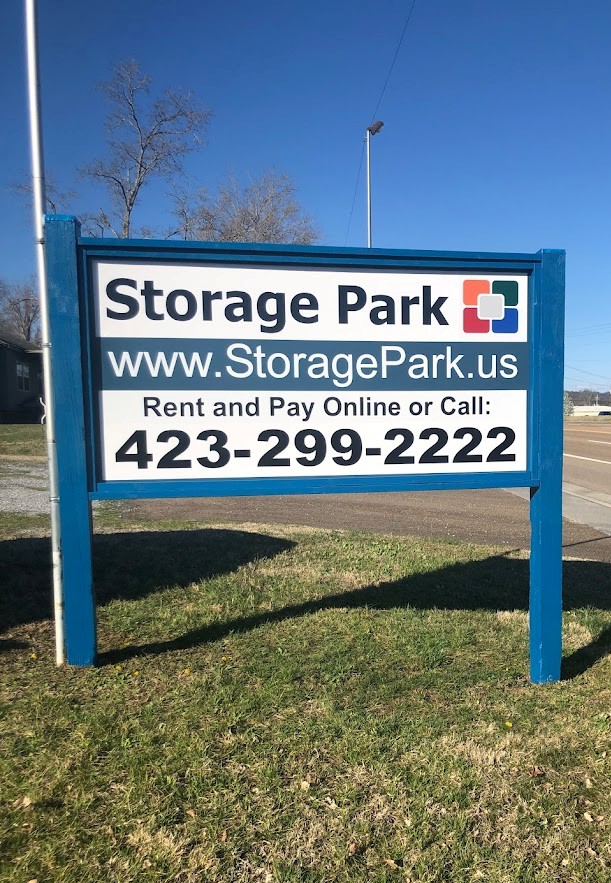 Storage Park roadside sign at the Etowah South facility